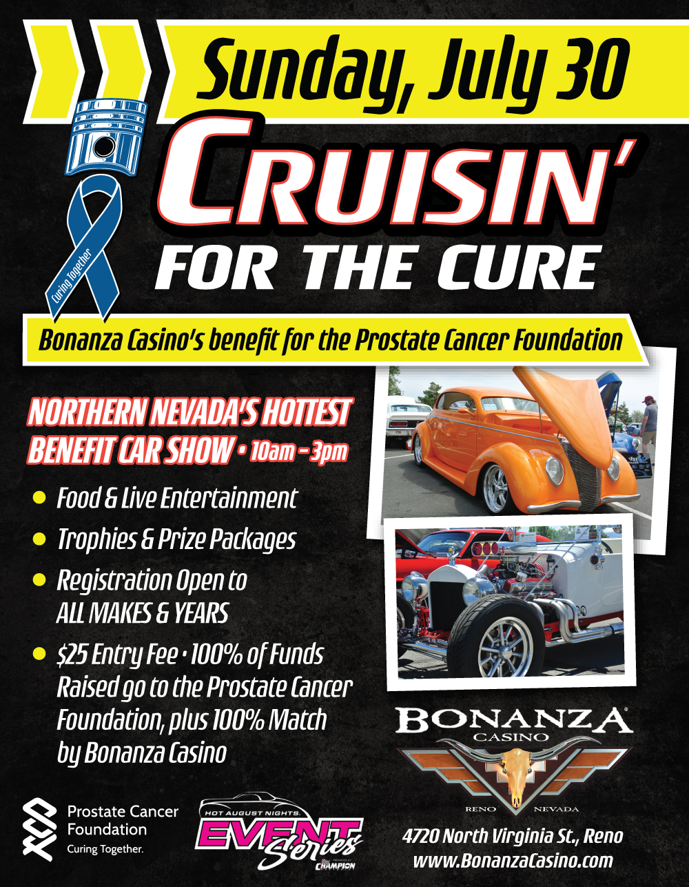 Sunday, July 30, 2023 Cruisin’ for the Cure Reno Car Shows